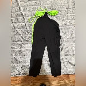 Fashion Nova Women’s Jumpsuit- Black/Green